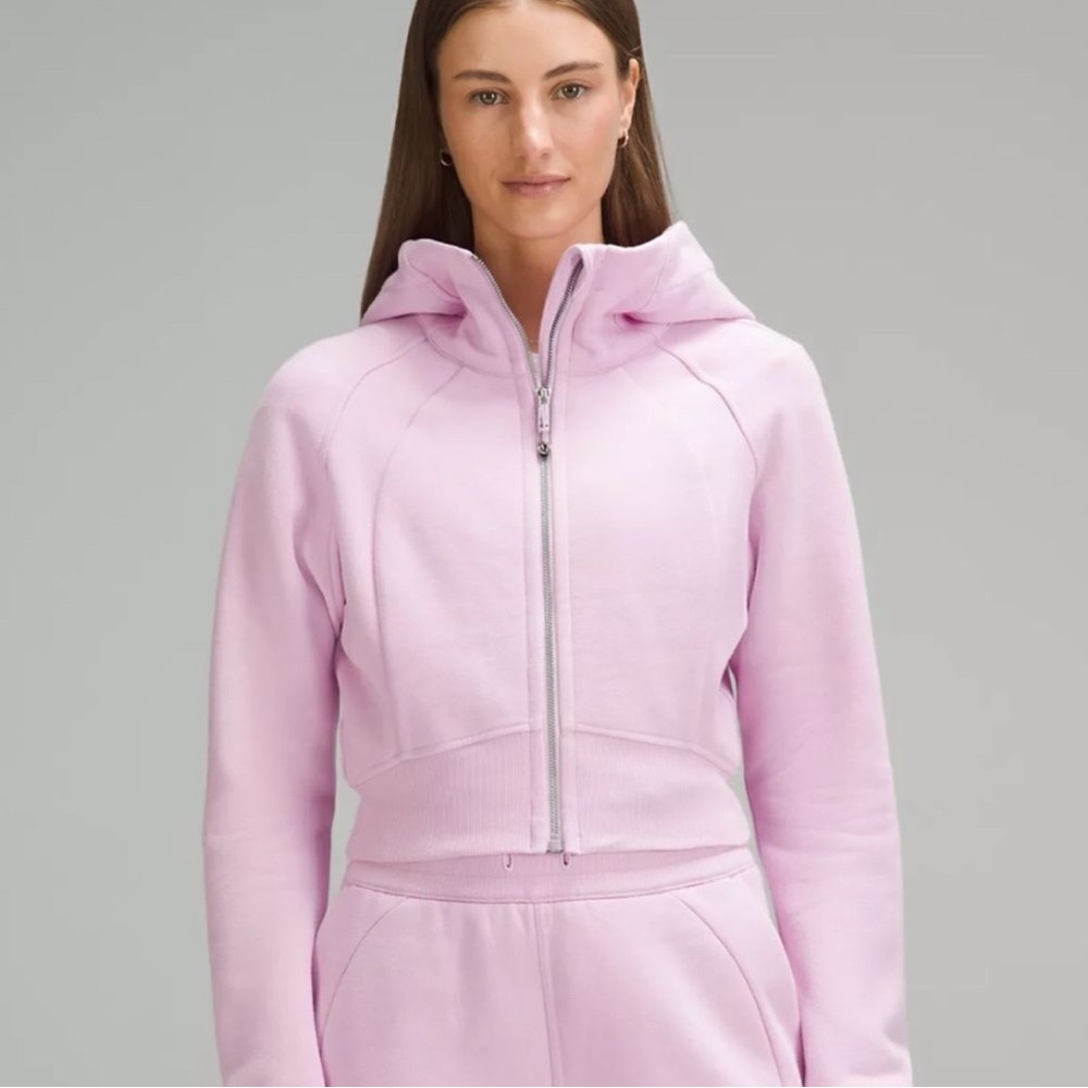 Lululemon Scuba Full-Zip Cropped Hoodie in Vitapink